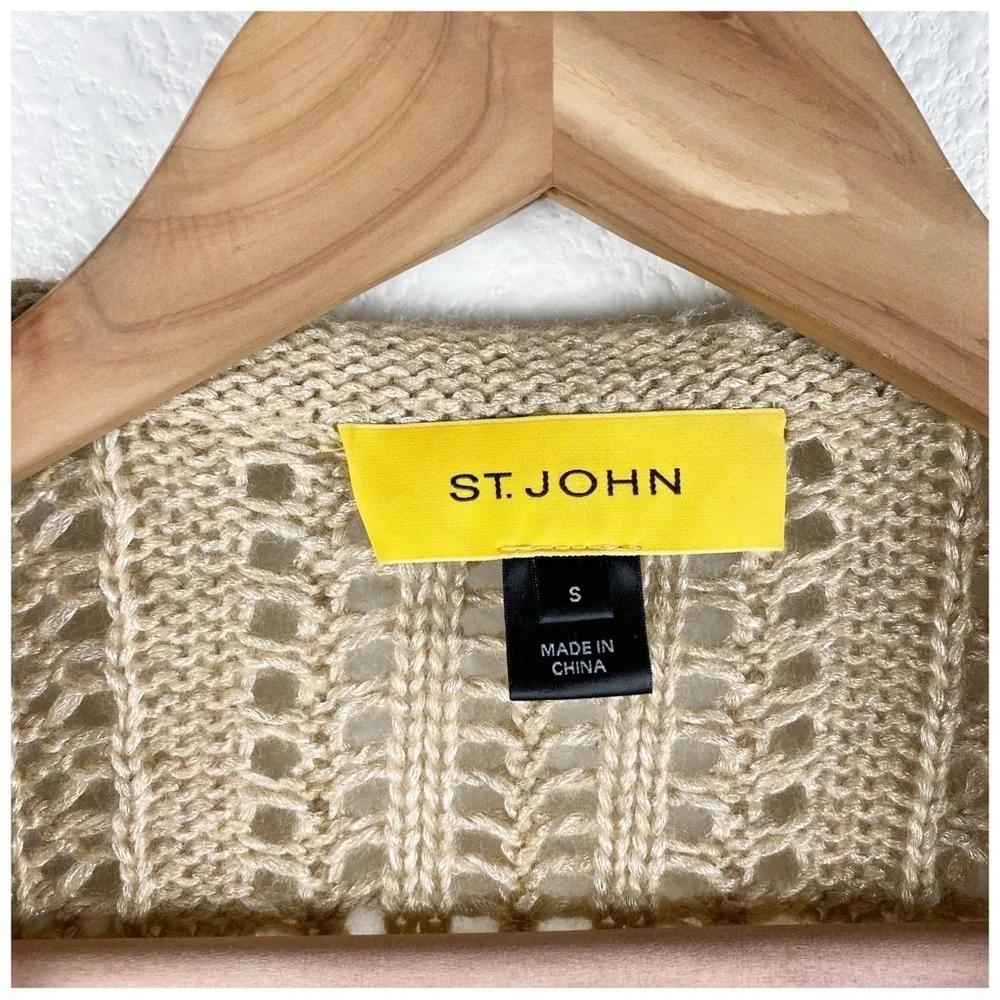 St.‎ John Chunky Knit Crochet Cardigan Size Small